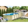 Massivholzpool-Set 'Modell 4 C' 690 x 400 x 124 cm mit Sonnendeck und Tiefbeckenleiter