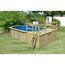 Massivholzpool-Set 'Modell 4 D' 690 x 400 x 124 cm mit 2 Eckterrasse und Tiefbeckenleiter