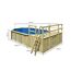 Massivholzpool-Set 'Modell 4 D' 690 x 400 x 124 cm mit 2 Eckterrasse und Tiefbeckenleiter