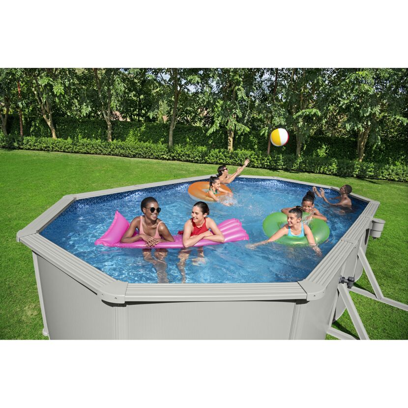 Stahlwandpool-Set 'Hydrium' Set 610 x 360 x 120 cm mit Sicherheitsleiter und Sandfilteranlage