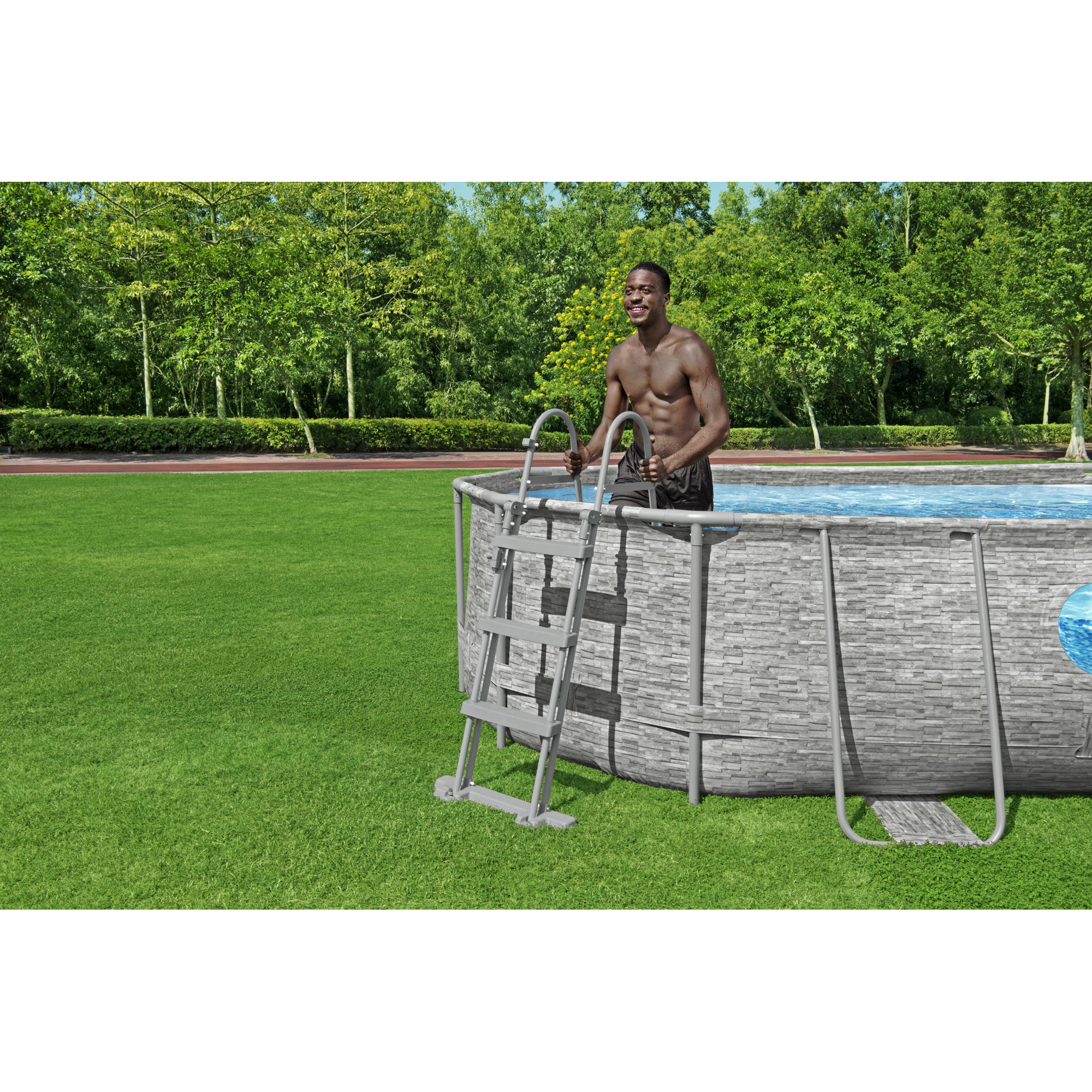 Pool-Sicherheitsleiter 'Flowclear™' Stahl 2 x 3 Stufen, 107 cm + product picture