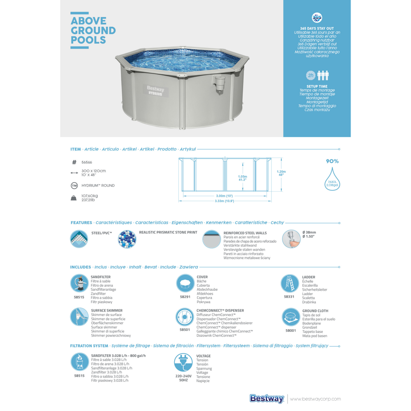 Aufstellpool Bestway Hydrium rund