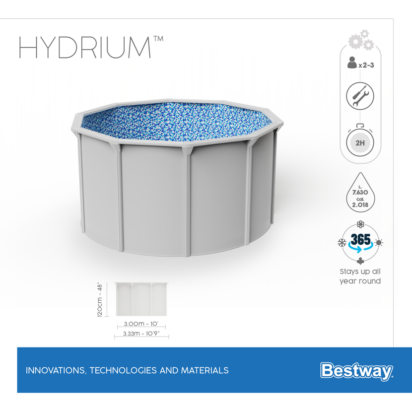 Runder Stahlwandpool Hydrium von Bestway in Weiß