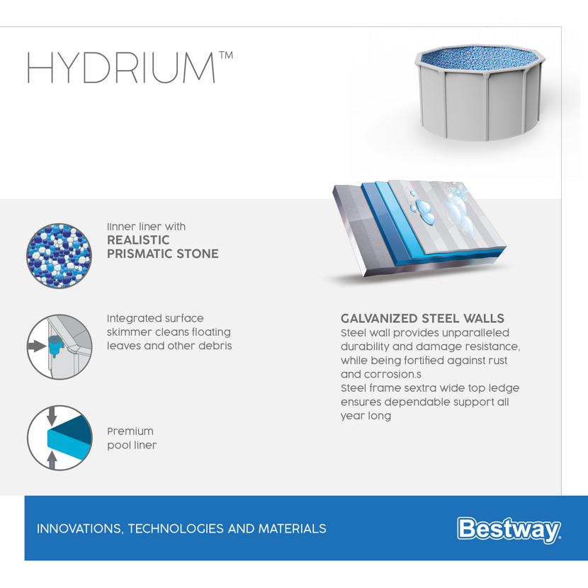 Bestway Hydrium Stahlwandpool mit Steinfolie