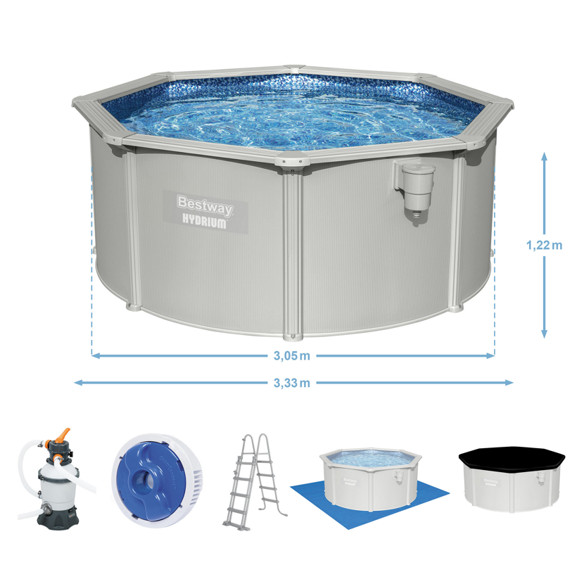 Bestway Stahlwandpool Hydrium mit Zubehör