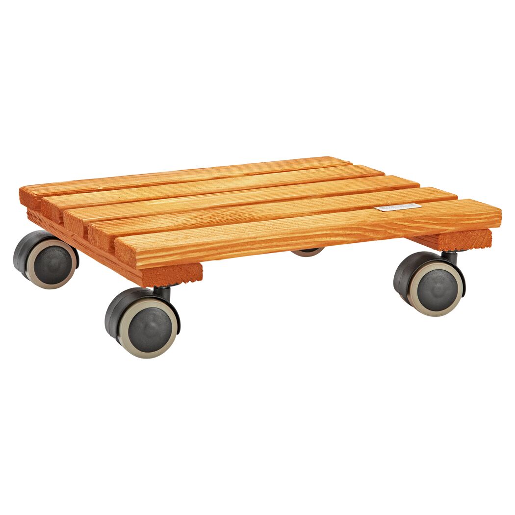 Pflanzenroller aus Holz mit Rollen
