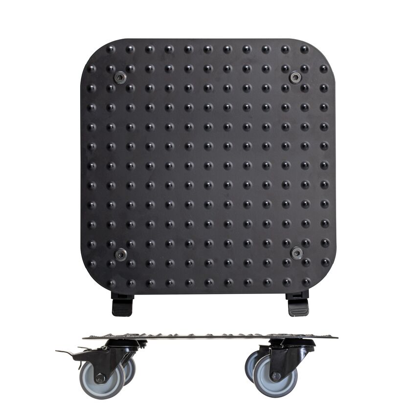 Schwarzer Pflanzenroller mit Rollen