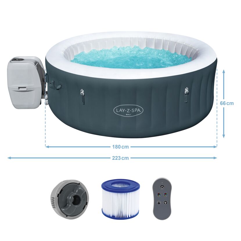 Aufblasbarer Whirlpool Lay-Z-Spa Bali mit Pumpe und Zubehör