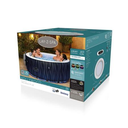 4. Bild von Whirlpool 'LAY-Z-SPA®Hollywood AirJet™' schwarz Ø 196 x 66 cm, mit LED