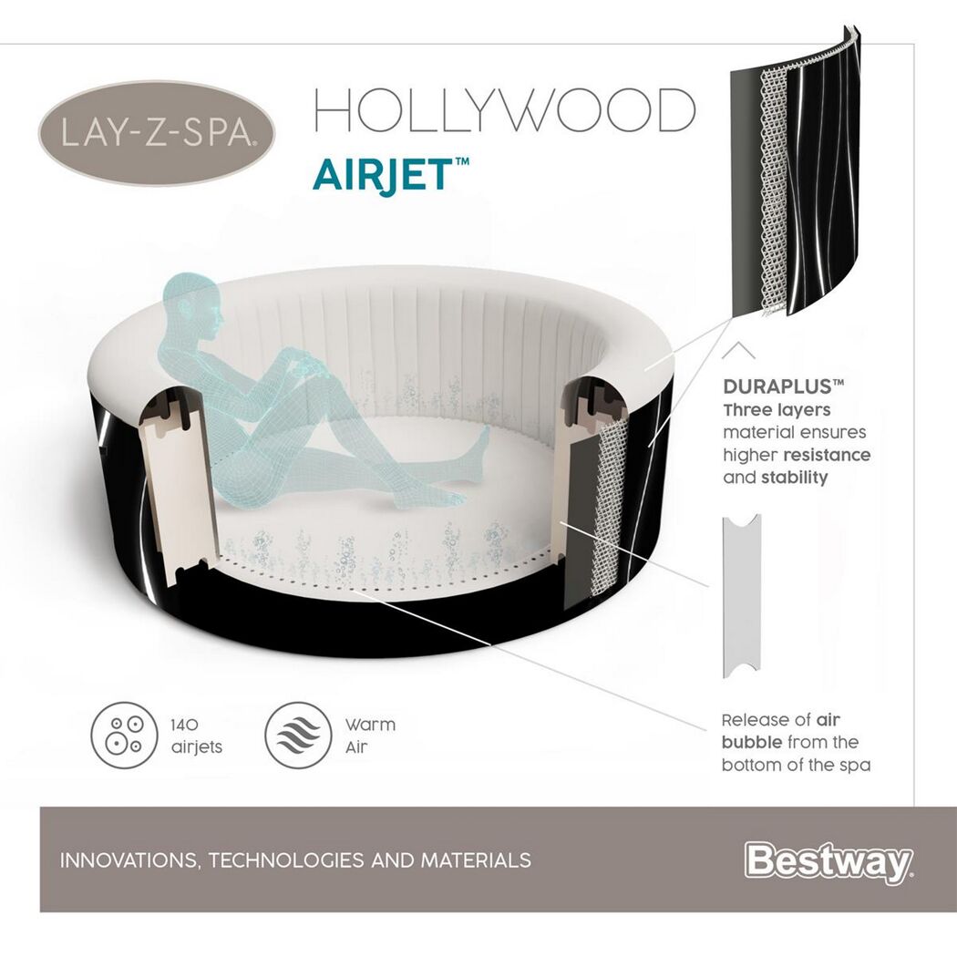 Whirlpool Lay-Z-Spa Hollywood AirJet mit 140 Airjets