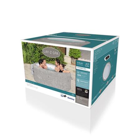 4. Bild von Whirlpool 'LAY-Z-SPA® ECO-Zurich AirJet™' grau Alabaster-Optik Ø 180 x 66 cm