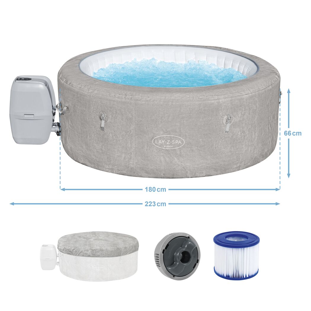 Aufblasbarer Whirlpool Lay-Z-Spa Zurich mit Zubehör.