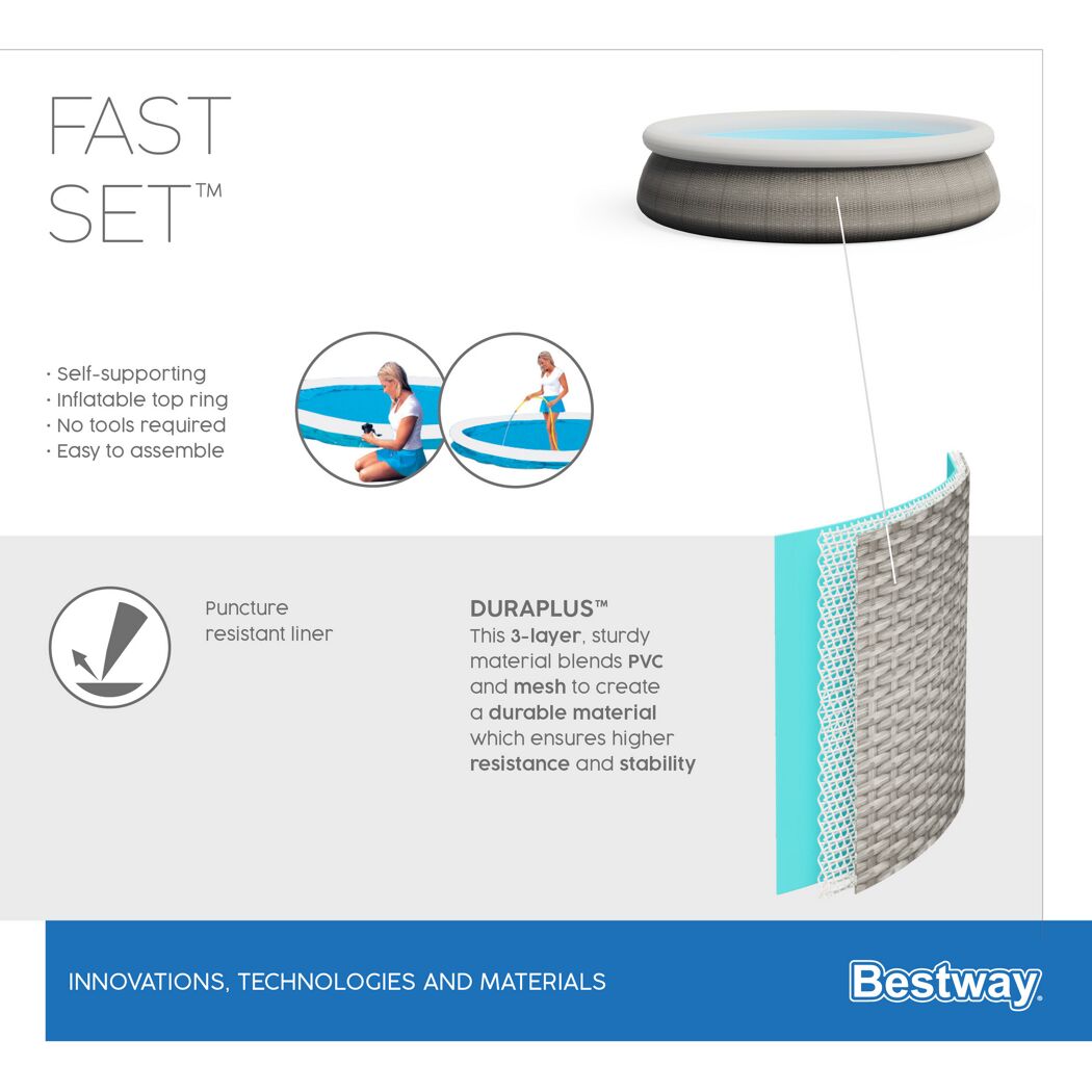Bestway Fast Set Pool Aufbau und Material