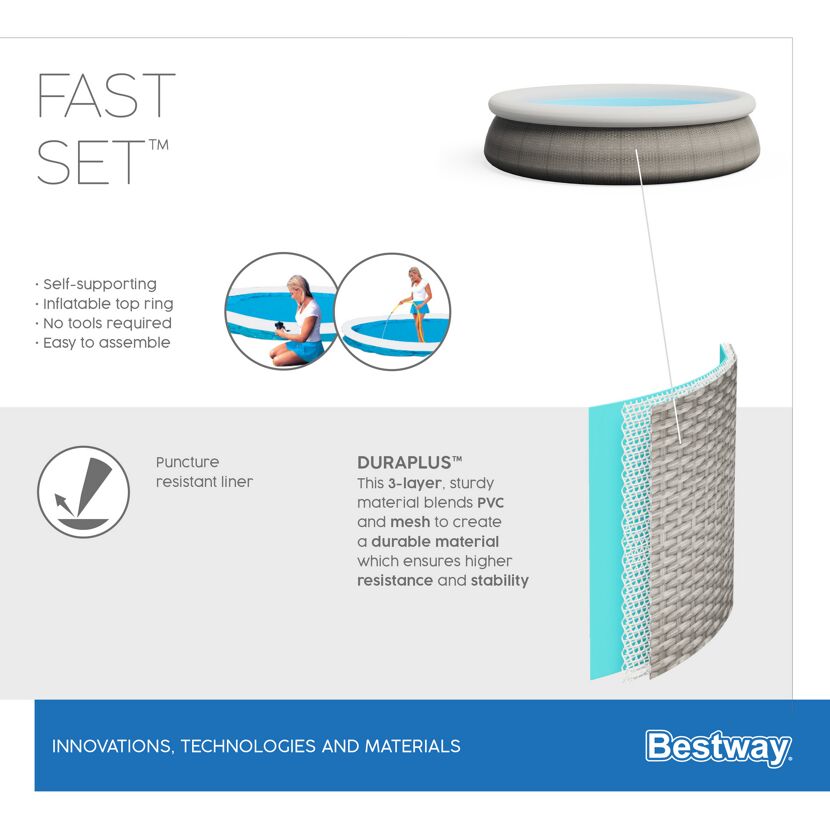 Bestway Fast Set Pool Aufbau und Material