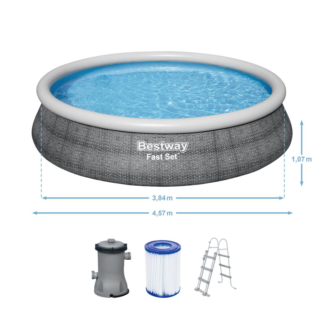 Bestway Fast Set Aufstellpool mit Pumpe und Leiter
