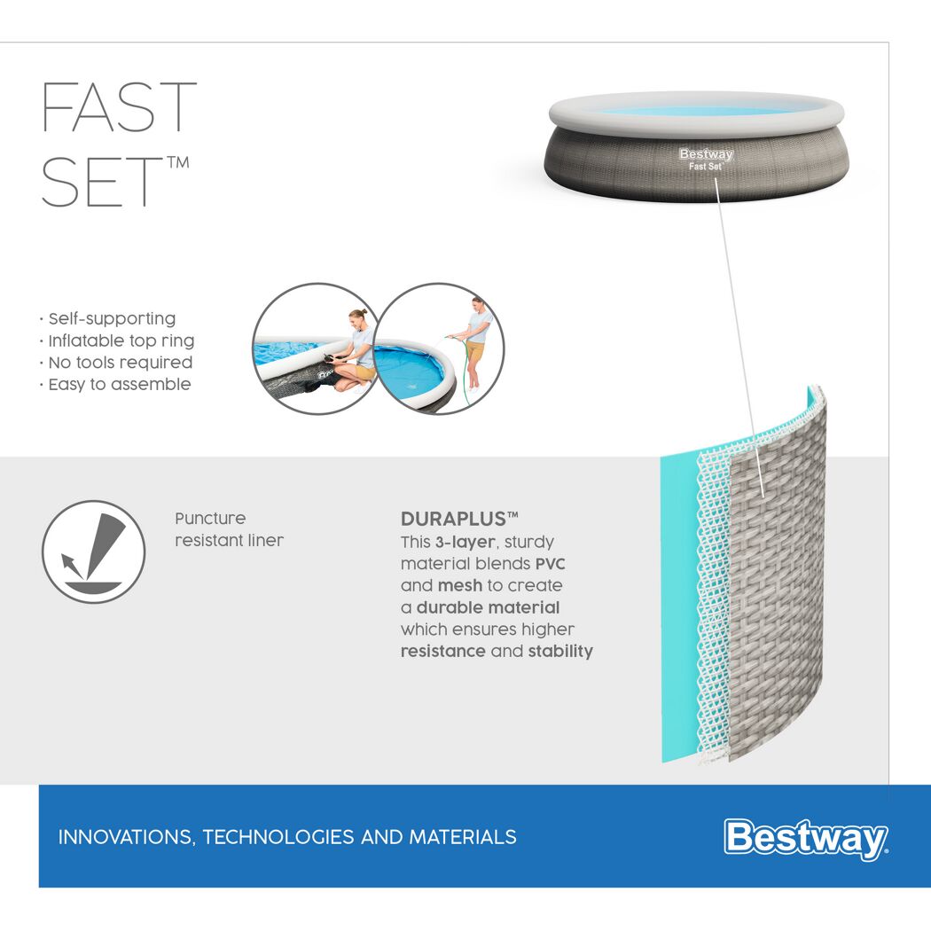 Bestway Fast Set Pool Aufbau und Material