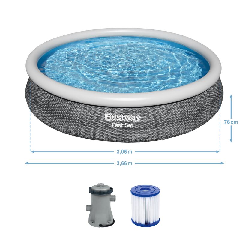 Bestway Fast Set Aufstellpool mit Filterpumpe