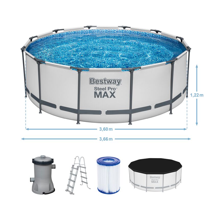 Bestway Steel Pro MAX Aufstellpool mit Zubehör
