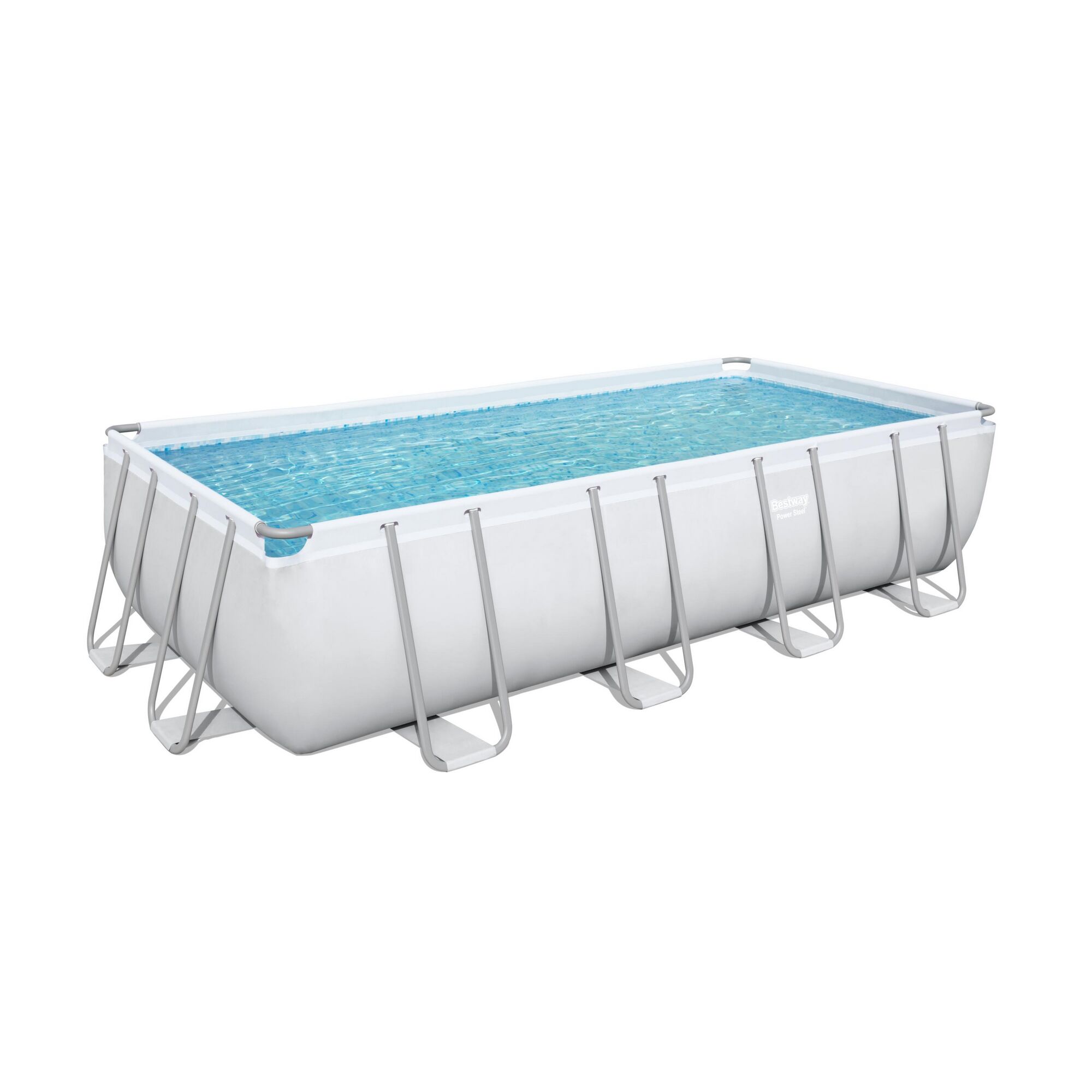 Aufstellpool mit Wasser gefüllt.