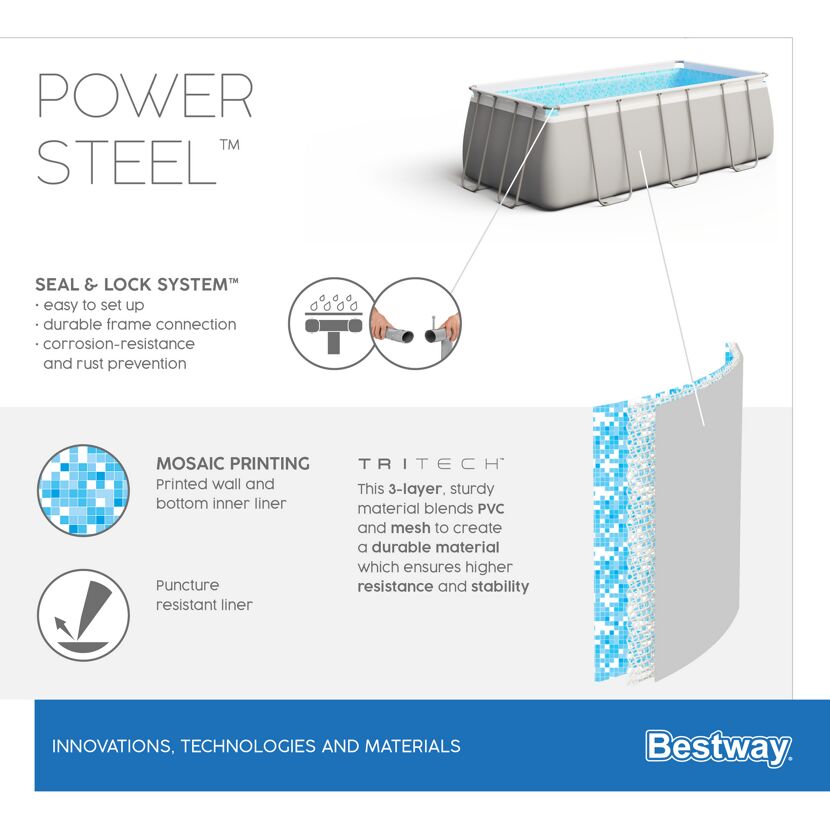 Bestway Power Steel Pool mit Mosaikdruck