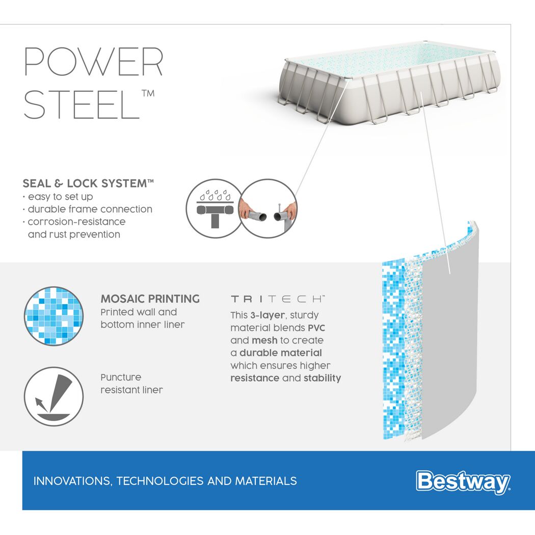 Bestway Power Steel Pool mit Seal & Lock System