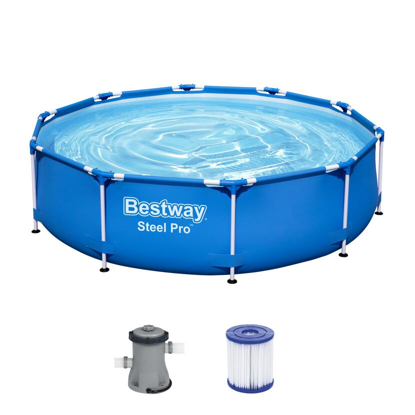 Bestway Steel Pro Aufstellpool mit Filterpumpe und Filterkartusche