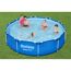 Familie im Bestway Steel Pro Aufstellpool
