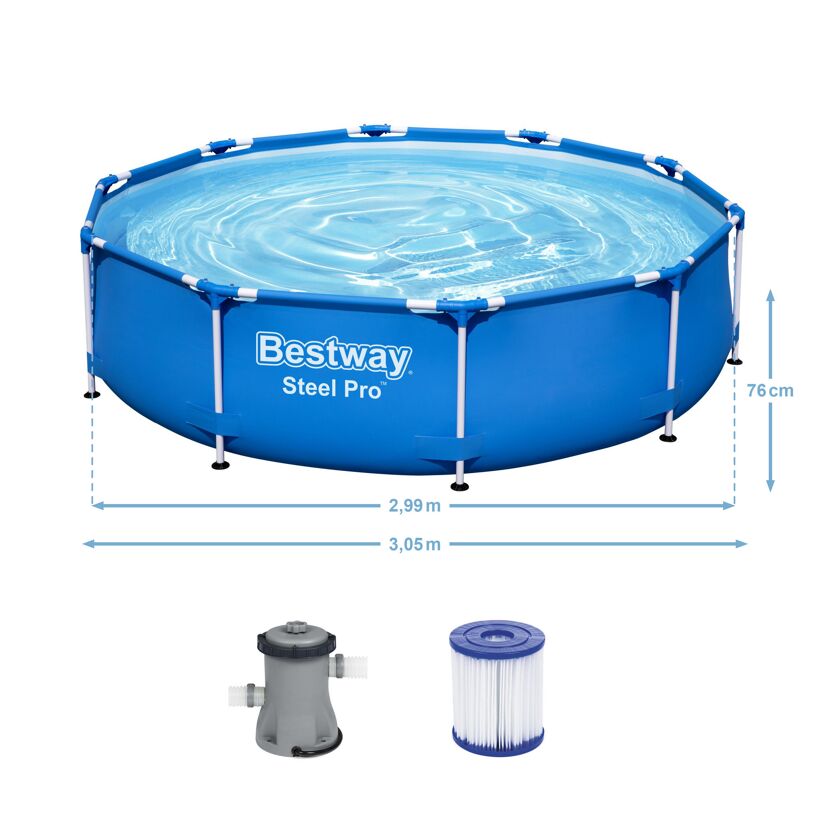 Bestway Steel Pro Aufstellpool mit Pumpe und Filterkartusche