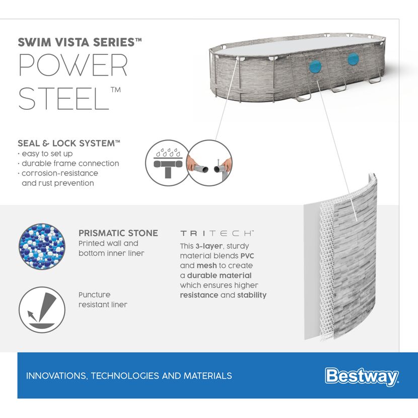 Bestway Power Steel Pool mit Steinoptik