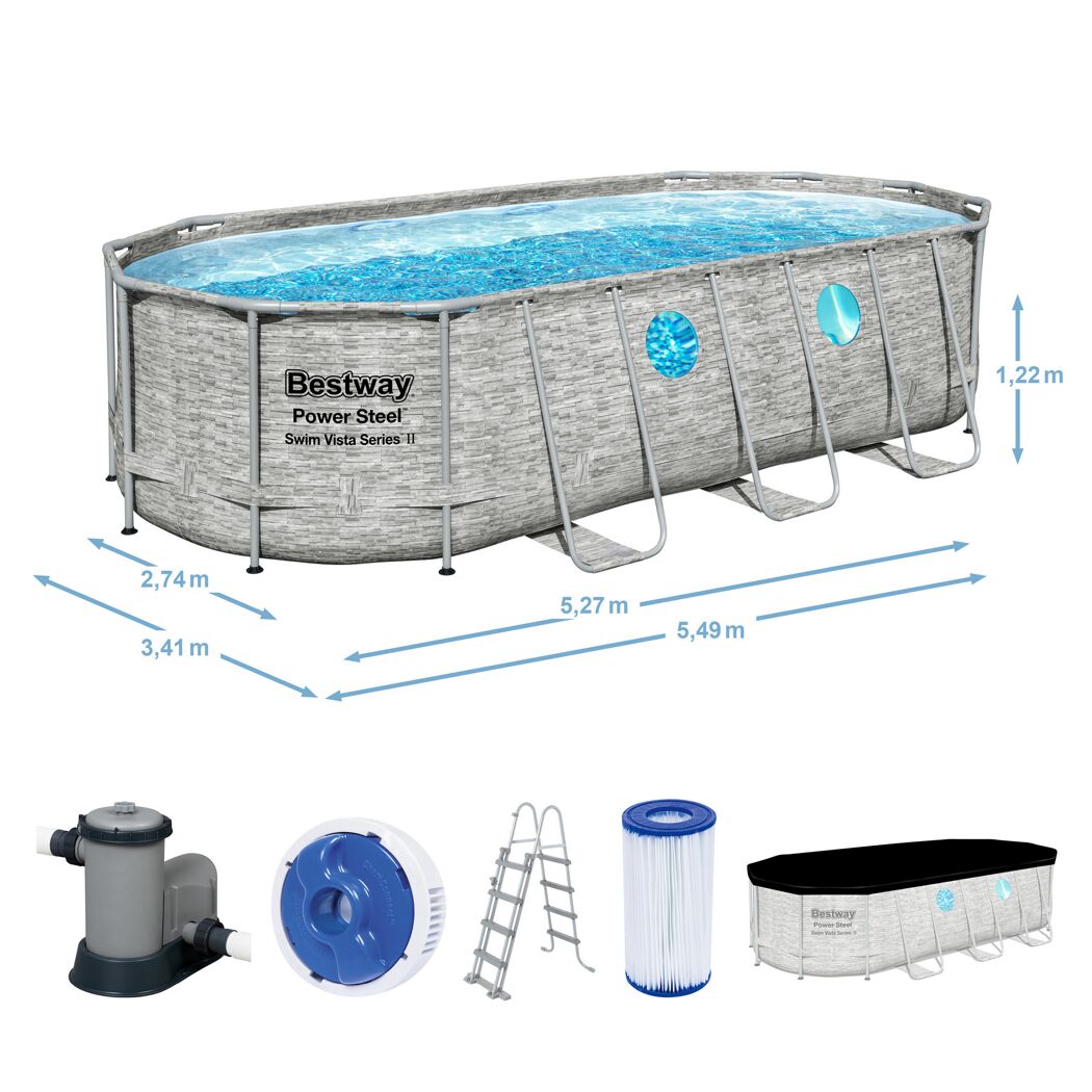 Bestway Power Steel Swim Vista Series II Aufstellpool mit Zubehör