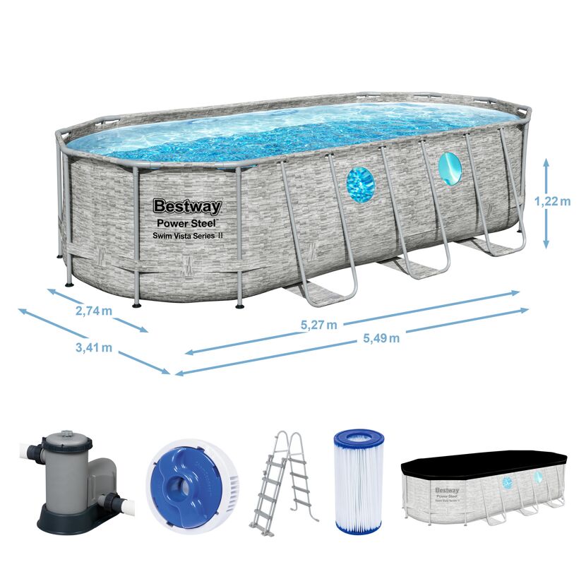 Bestway Power Steel Swim Vista Series II Aufstellpool mit Zubehör