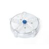 Runde Poolbeleuchtung mit LEDs und blauem Knopf