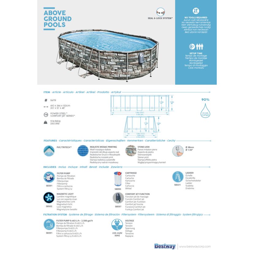 Bestway Power Steel Comfort Jet Aufstellpool