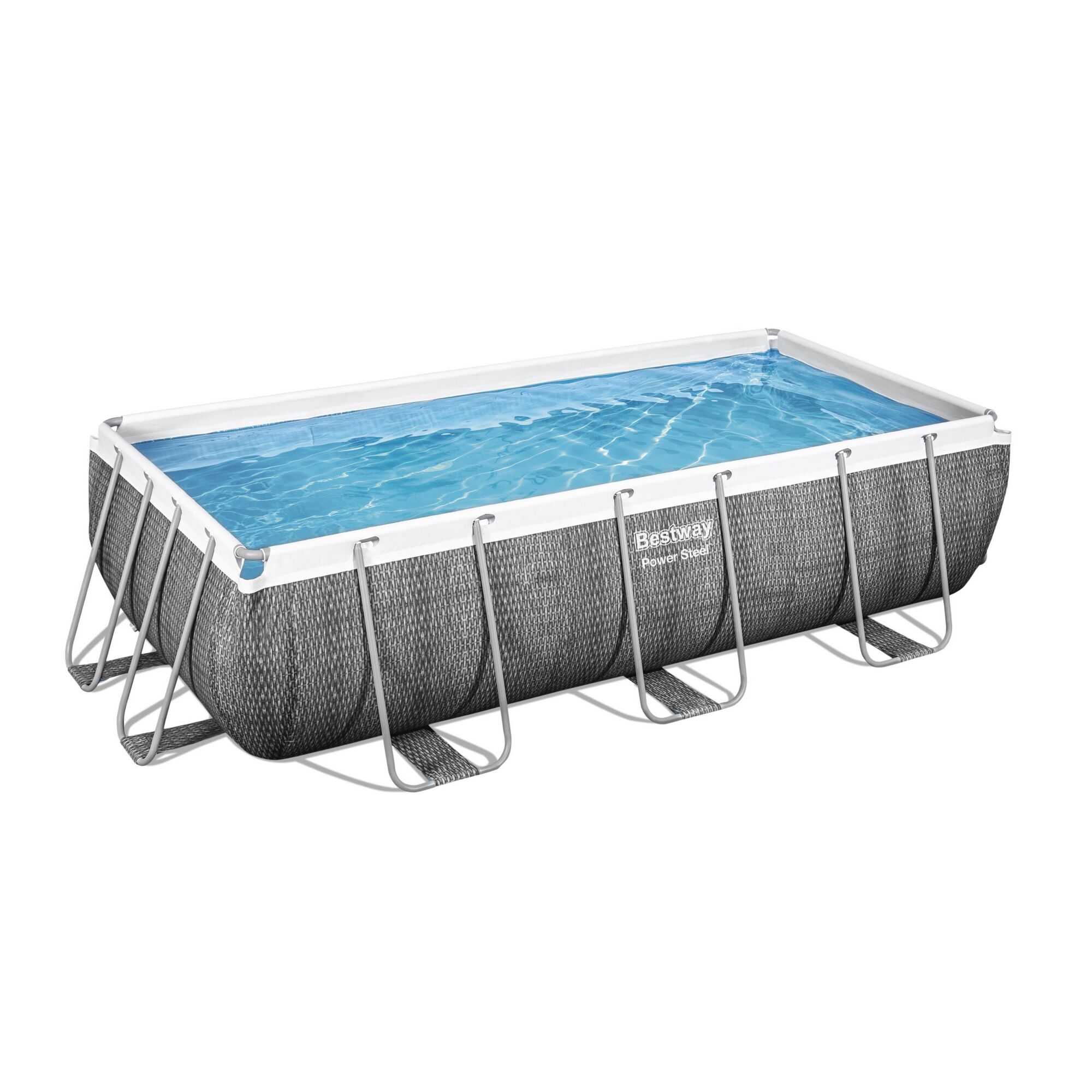 Bestway Power Steel Aufstellpool mit Wasser gefüllt