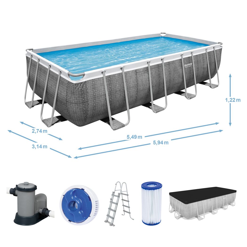 Bestway Power Steel Aufstellpool rechteckig