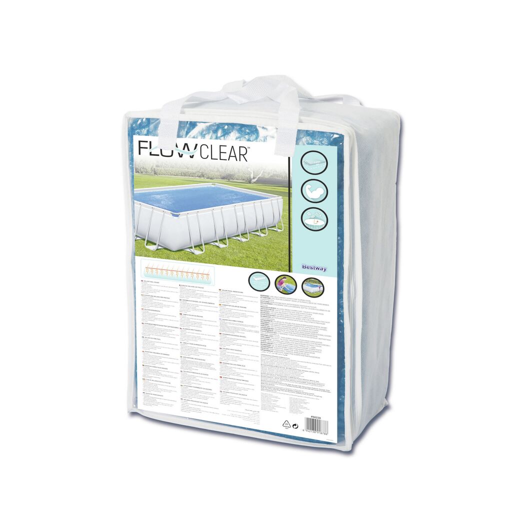 Flowclear Solar-Poolabdeckung in Verpackung