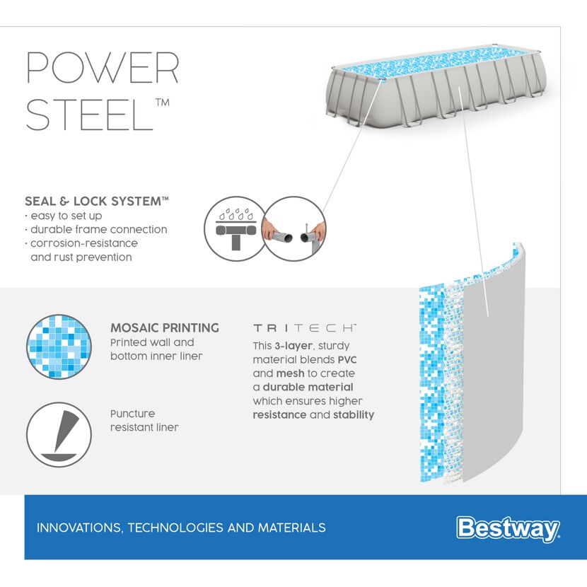 Bestway Power Steel Pool mit Seal & Lock System
