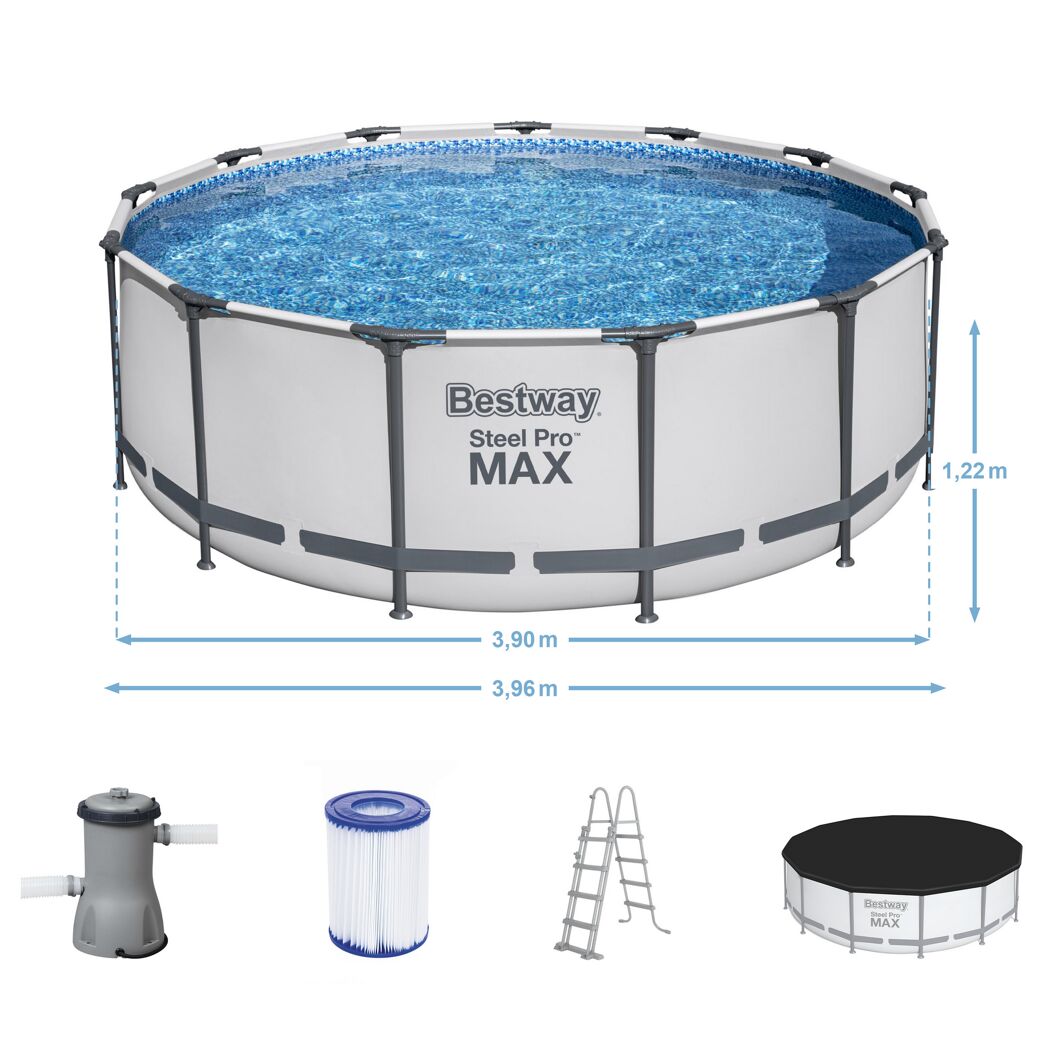 Bestway Steel Pro Max Pool mit Pumpe, Filter, Leiter und Abdeckung