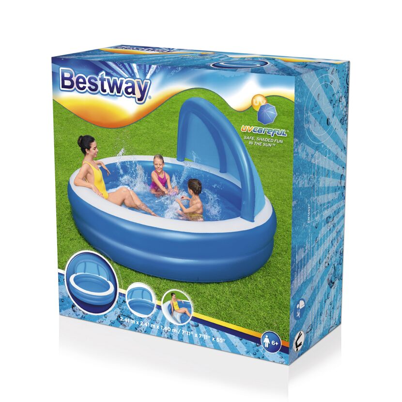 Bestway Family Pool mit Sonnenschutz, 241 x 140 cm
