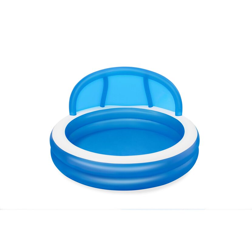 Blauer aufblasbarer Family Pool mit Sonnendach