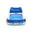 Blaues, aufblasbares Planschbecken mit Sonnendach.