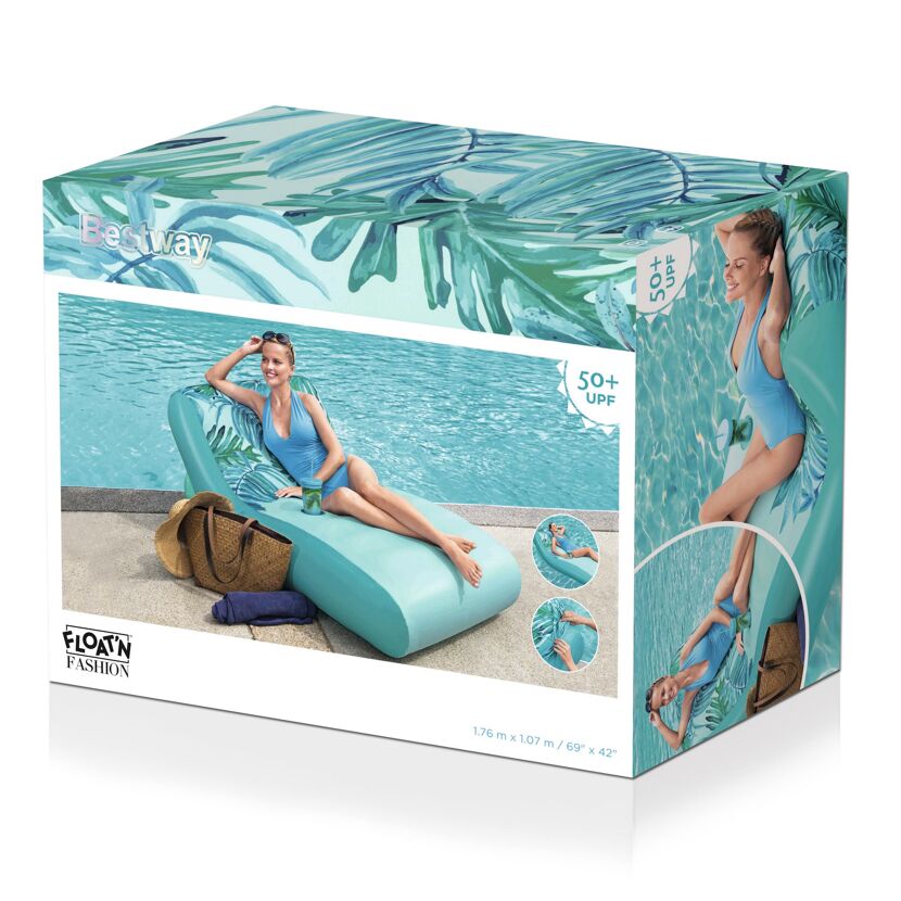 Poolliege türkis 176 x 107 x 72 cm, mit Textilbezug