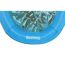 Blaue Poolmatte mit tropischem Blätterdesign