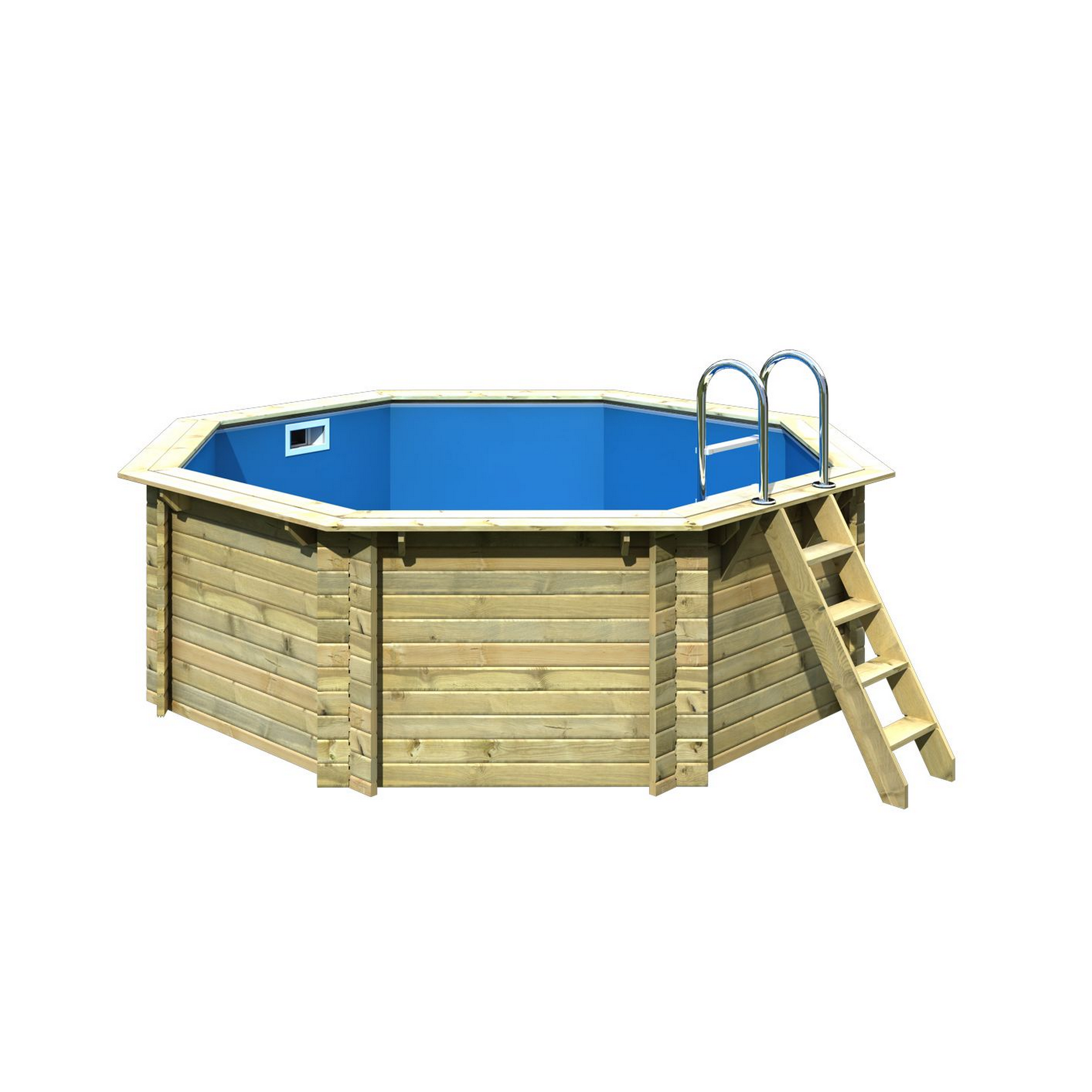 Massivholzpool 'Modell Komfort Pool 1A' natur Ø 350 x 124 cm, mit Zubehör + product picture