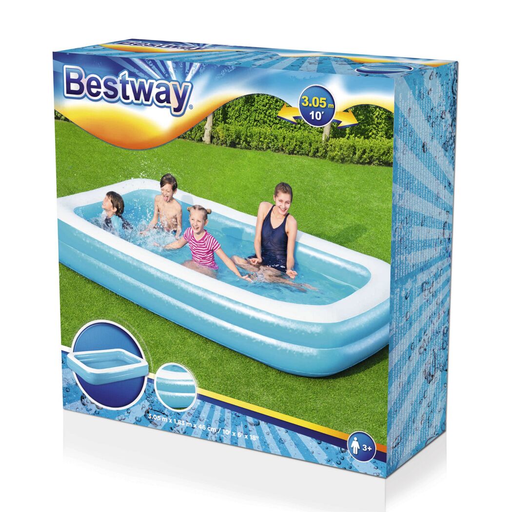 Planschbecken eckig blau 305 x 183 x 46 cm 850 l