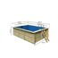 Massivholzpool-Set 'Modell Rechteck pool-Set 2' 387 x 300 x 124 cm mit Edelstahlleiter und Holzleiter