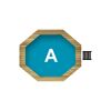 Massivholzpool-Set 'Modell pool-Set X4' 558 x 347 x 124 cm mit Edelstahlleiter und Holzleiter