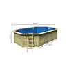 Massivholzpool-Set 'Modell pool-Set X4' 558 x 347 x 124 cm mit Edelstahlleiter und Holzleiter