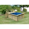 Pool rechteckig mit Holzumrandung