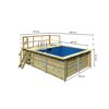 Pool rechteckig mit Holzumrandung und Leiter